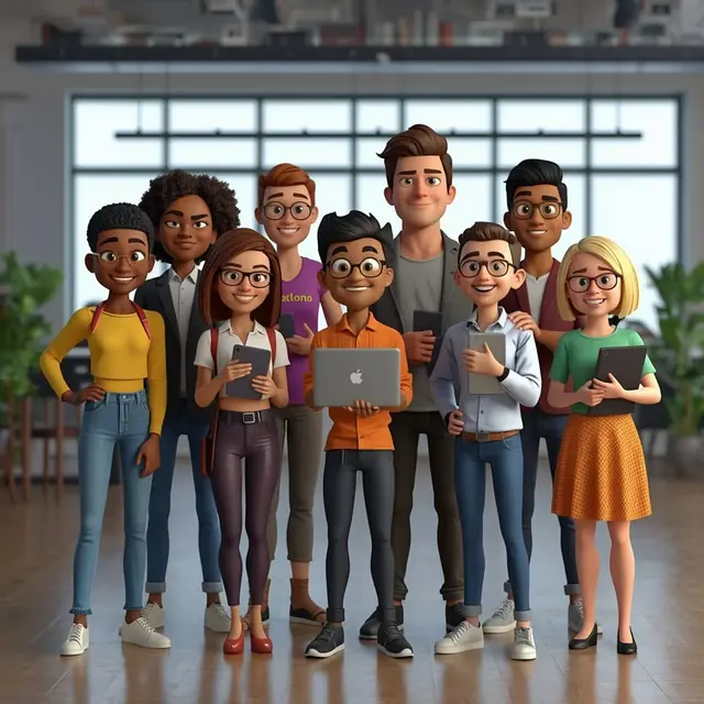 Illustration of the Konstrux Digital team